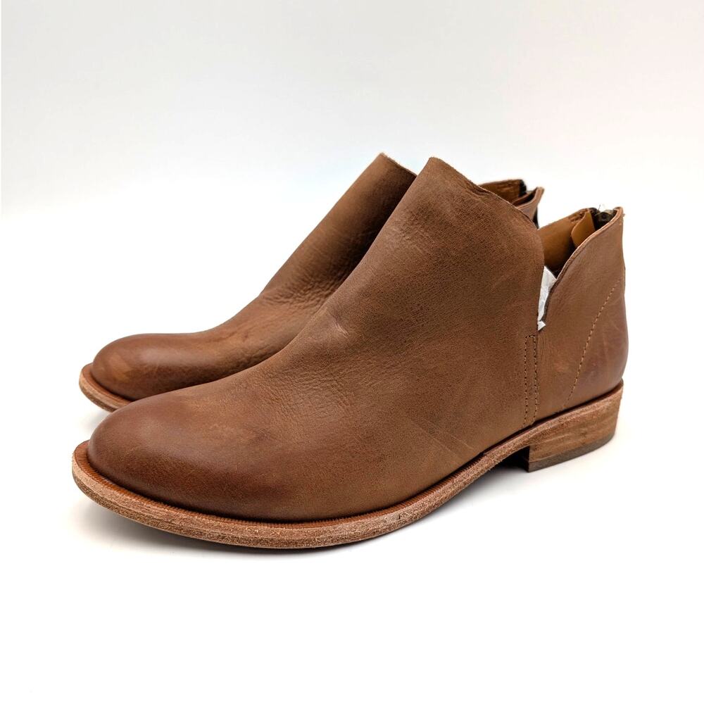 Kork-Ease Renny Ankle Boots Chic Cut-Outs Women's Leather Brown Size US7M EU38